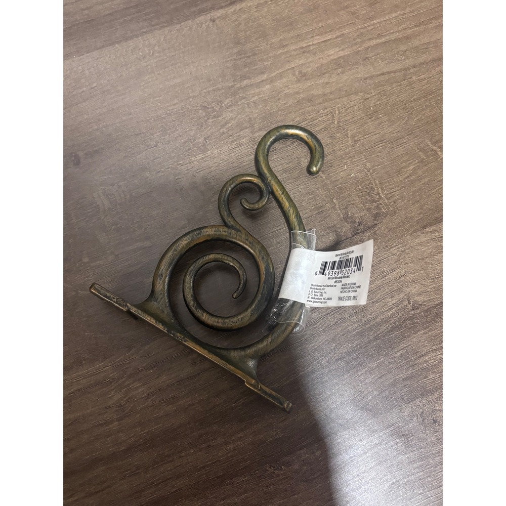 Forged Hook 6 Inch Scroll Wall Mount Bracket Bronze Finish Plant Hanger